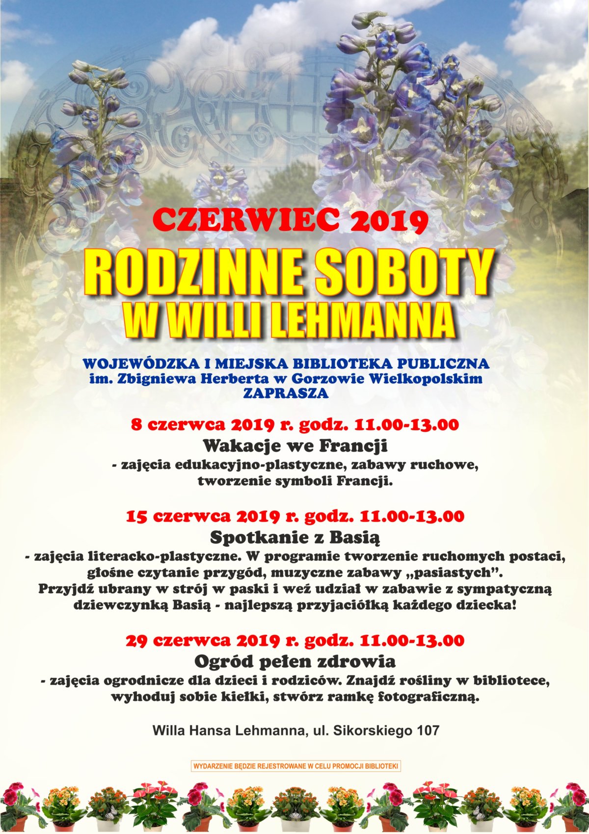 Serdecznie zapraszamy na "Rodzinne soboty w Willi Lehmanna" w czerwcu.