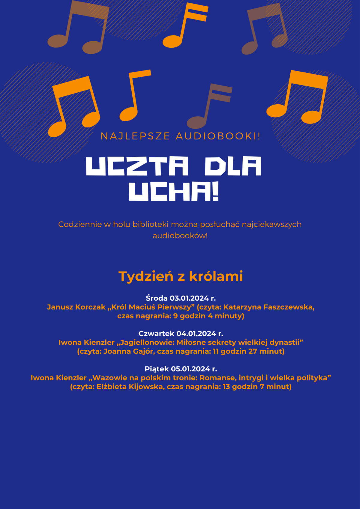 Plakat promujący Ucztę dla ucha! Tydzień z królami.