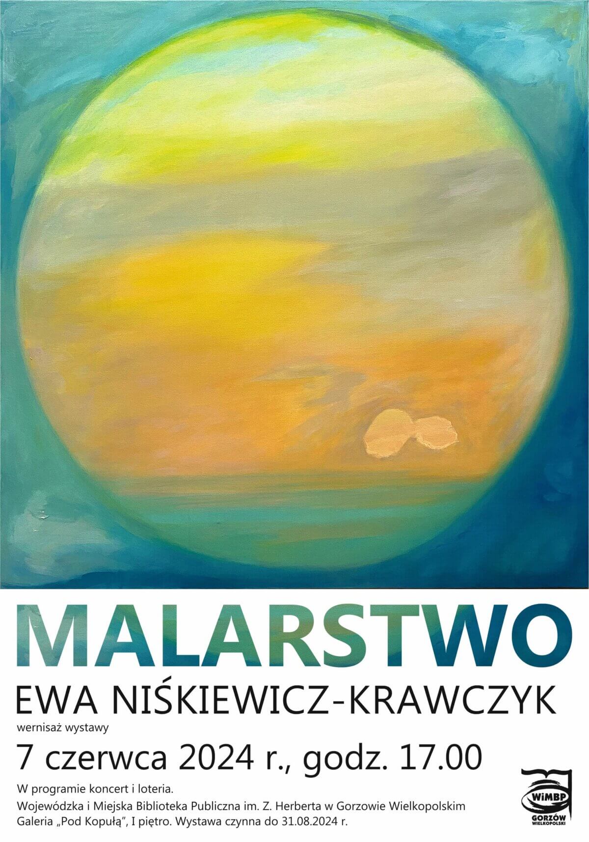 plakat promujący wydarzenie pt. Malarstwo - Ewa Niśkiewicz-Krawczyk .