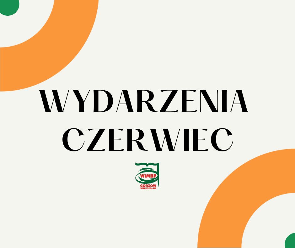 Grafika ozdobna z napisem wydarzenia czerwiec