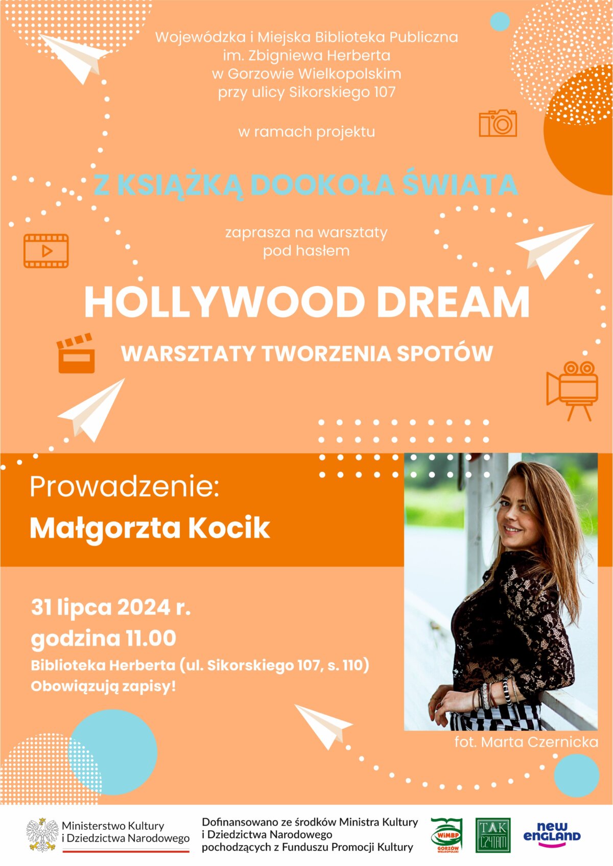 plakat promujący spotkanie z Małgorzatą Kocik.